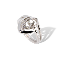 Anneau Donna Oro Femme in Or blanc Diamante DTD0467